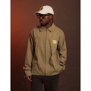 Duvin Core Jacket Army Green Zip Front Workwear Style Mens Size S